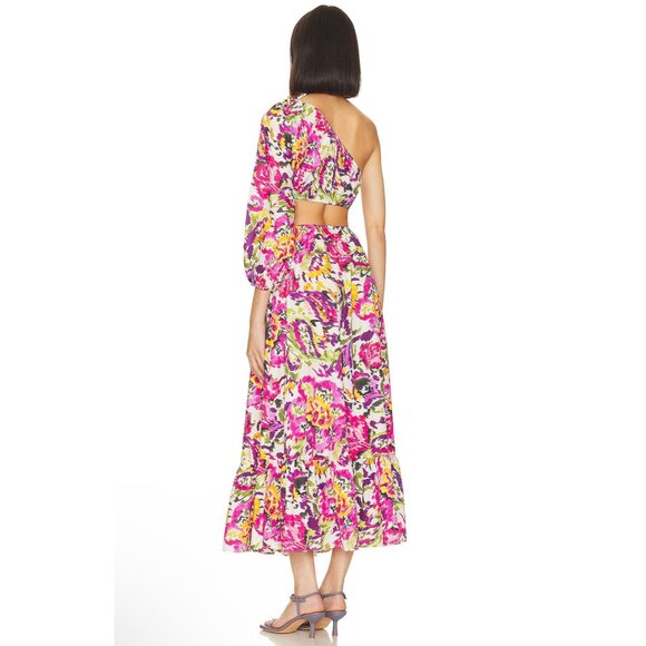 Misa Los Angeles Mahika One-Shoulder Floral Cotton Maxi Dress Size M - Picture 4 of 11